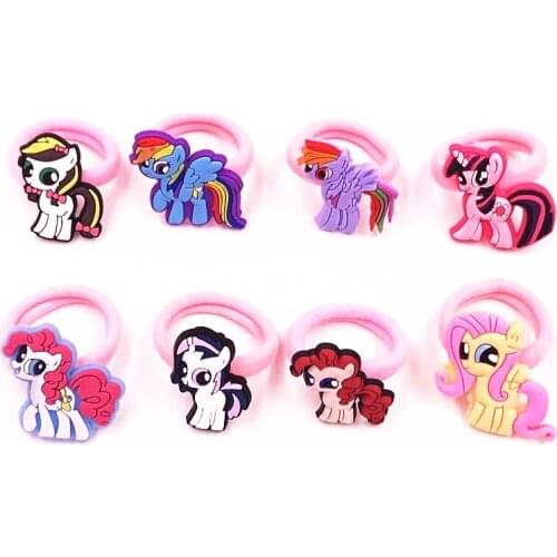 1Pcs Cartoon My little Horse Girls Hair rope Hair Accessories Elastic Hair bands Headwear Children Rubber band Kids Party Gift