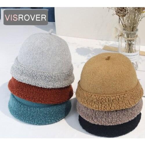 VISROVER 6 Colorway Unisex Solid 100% wool Woman Winter Hat Best Match Soft Autumn Bonnet Woman Warm Skullies Gift Wholesale