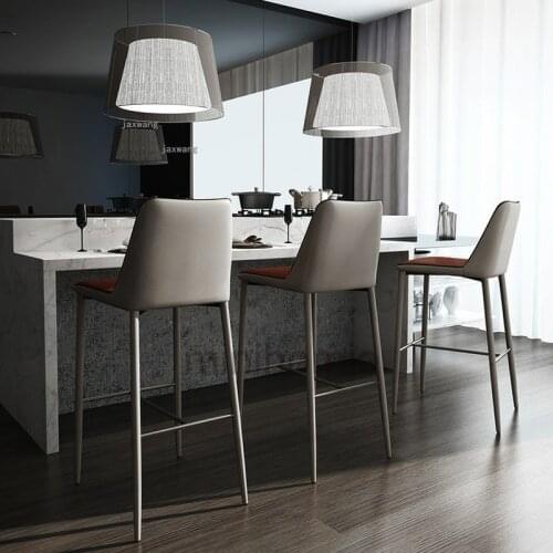 Nordic Living Room Hotel Bar Stools Modern Minimalist Front Desk Designer High-foot Bar Chairs Restaurant Backrest bar stool mc