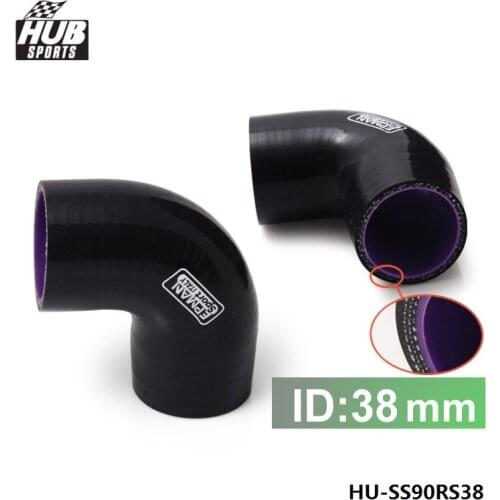 1.5" 38mm 90 Degree Elbow Coupler Silicone Hose Coolant Radiator Black For Toyota MR2 MK1 AW11 Chassis 1984-89 MT HU-SS90RS38
