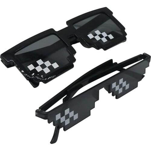 3/6 Bit Thug Life Sunglasses Pixelated Men Women Brand Party Eyeglasses Mosaic UV400 Vintage Eyewear Unisex Gift Toy Glasse