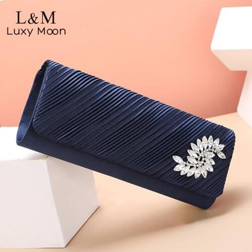 Rhinestone Wedding Clutch Bag Solid Luxury Designer Purse And Handbag Small PU Leather Party Dinner Shoulder Bag Bolsos X426H