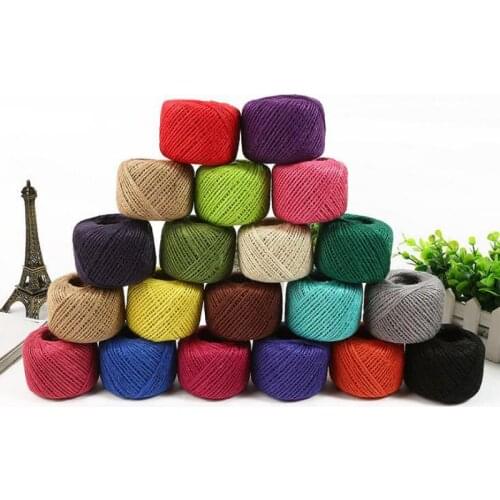 1roll 50meters Colored Jute Twine Diy Natural Hemp Rope Linen Cord Jute Thread Yarn Corda Kordel Cuerda Kraft Touw Sisal Corde