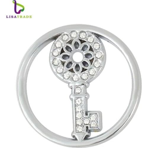 1PCS "Key" My moneda coin 33mm Fit for Moneda pendant/ Coin frame/ floating locket without Glass Hollow coins MICO21