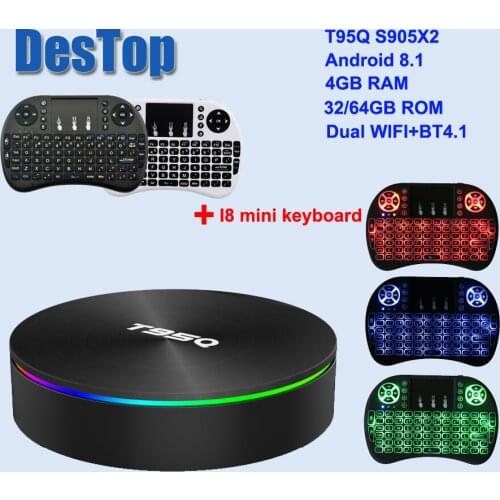 1PCT95Q 4GB 64GB Android 9.0 DDR3 Amlogic S905X2 TV BOX Quad Core 2.4G&5GHz Dual Wifi BT4.1 100M H.265 4K Media Player Smart Box