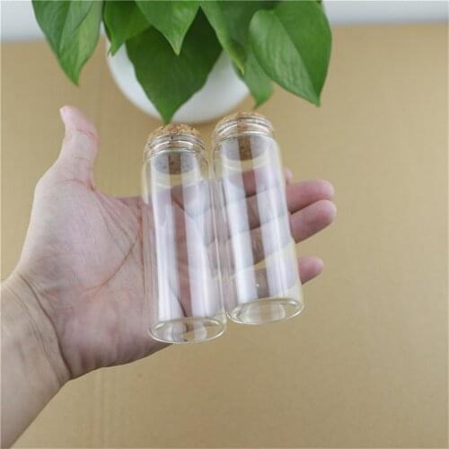 24 pcs/lot 37*100mm 80ml Glass Bottle With Cork Test Tube Tiny Glass Jars jar container Vial Bottle Stopper Wedding Gift