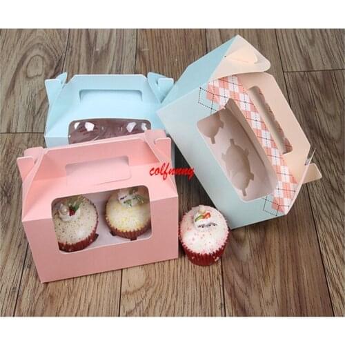 500pcs/lot Open the window cup paper cup cake box mu si mu fu cup pudding bottle contains inner support 2 pieces F052906
