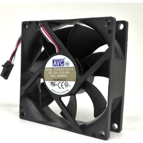 80mm fan new for AVC DS08025B12H ds08025b12h-014 8cm 8025 12V 0.30A computer CPU chassis computer mute cooling fan