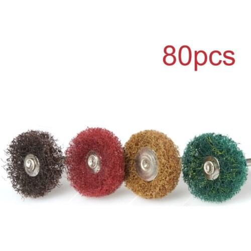 80pcs Polishing Wheel Buffing Pad Brush Jewelry Metal Micro-Electronic Dremel Accessories for Rotary Tools Nylon Polishing Pads