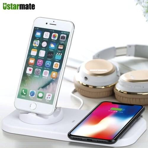 4 in 1 Wireless Charger Dock 5W Fast charged for iPhone/Android/Type-C USB Multifunction Wireless Charging Mobile Phone Stand