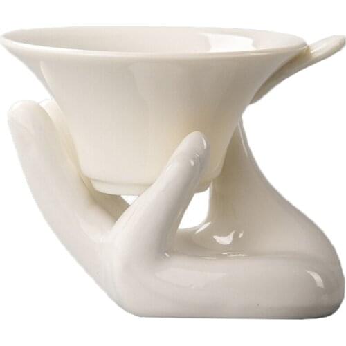 Kung Fu Tea Set Accessories Ceramic Buddhism Tea Filter,Tea Infuser Reusable Herbal Strainer Loose Coffee Leaf Spice Filter