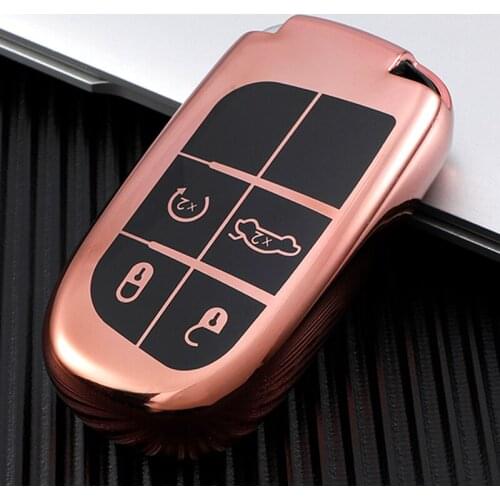 4 Buttons TPU Car Key Case Cover For Jeep Grand Cherokee Compass Patriot Dodge Journey Chrysler 300CRenegade Protection Shell