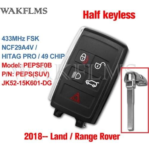 For Land Rover Range Rover 2018 2019 2020 433MHz NCF29A4V Half Keyless Smart Remote Car Key Fob JK52-15K601-DG PEPSF0B