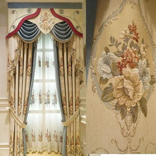 Elegant 4 D Jacquard Curtains For Living Room Window Bedroom Window Curtain Luxury Elegant Drapes Curtains For Kitchen/Hotel