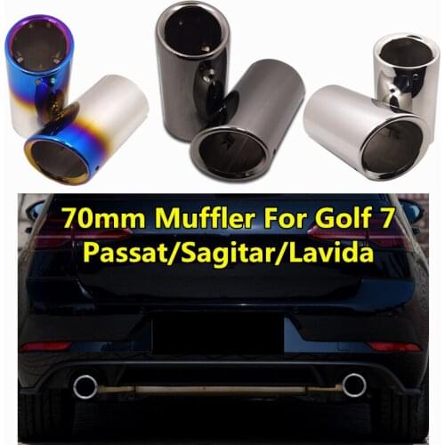 2pcs Stainless Steel 70mm Muffler Car Exhaust System End Tip Pipe For Lavida Golf 7 Passat Sagitar Tail Throat Auto Accessories