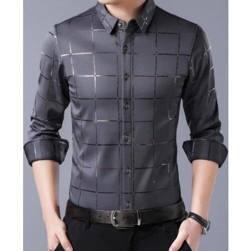 Summer M~3xl mens striped short sleeve dress shirt square collar non-iron regular fit anti-wrinkle pocket male social shirt