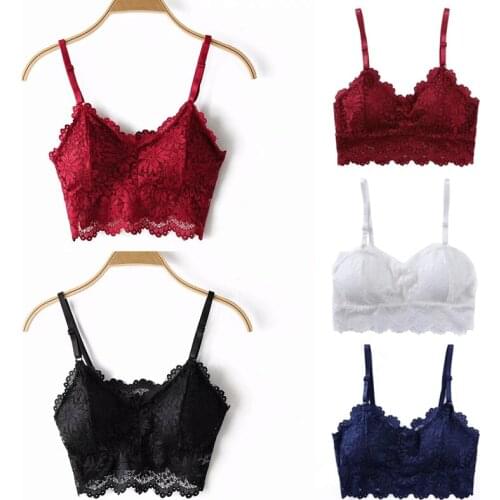 Simple Girl Adjusted-straps Wrapped Chest Breathable Lace Elegant Bra Sexy Women Suspender Bra