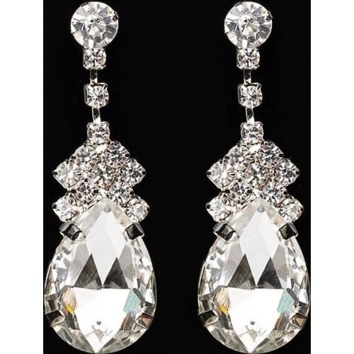 Fashion Elegant Luxury Crystal Drop Earings for Women Ladies Party Jewelry 2019 New Korean Crystal Earrings Pendientes ER558