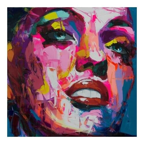 Monroe Hand painted Francoise Nielly Face Oil Painting Wall Art Wall Pictures For Living Room Home Decor Caudros Decoration