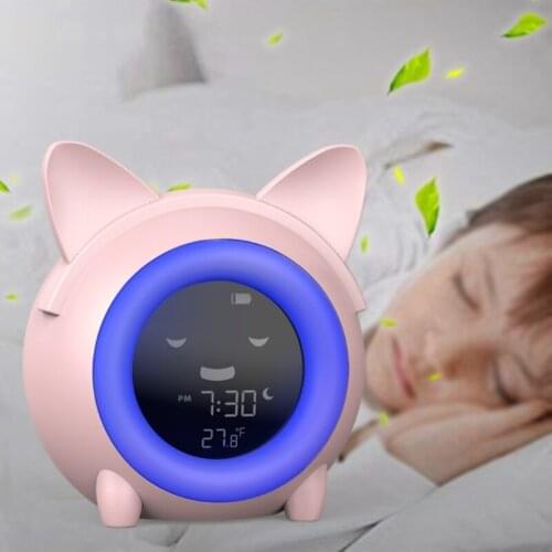 68UC Cartoon Cat Desktop Alarm Clock Digital Display Electronic Desktop Alarms Timer