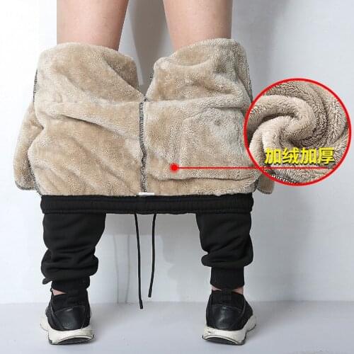 Mens outwear lambswood thickened casual pants sports pants large size Leggings size m-5xl