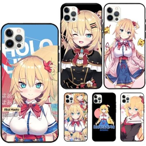 Akai Haato Haachama Hololive Rubber Phone Case For iPhone 12 11 Pro Max Mini XS X XR 7 8 Plus SE 2020 Soft Cover Case