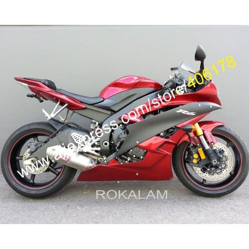 Customize Red ABS Fairing Kit For Yamaha 2006 2007 YZF-R6 YZF 600R YZF R6 06 07 Fairing Body Kit (Injection Molding)