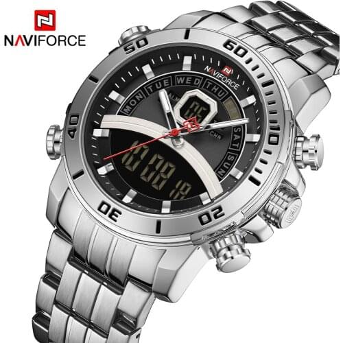 NAVIFORCE Men Wristwatches Fashion Brand Luxury Stainless Steel Watch Quartz Watches Chronograph Waterproof Relogio Masculino