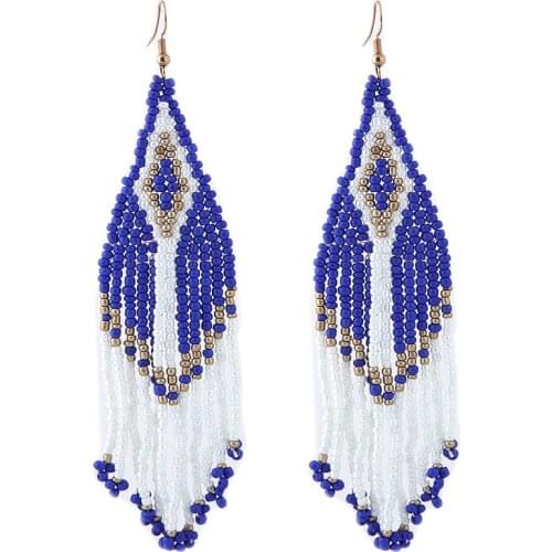 New Fashion Jewelry Boho Tassel Seed beads Earrings Women Bohemian Long Tassels Fringe women Gifts