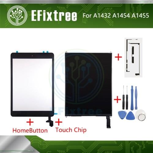 New Touch Screen With board For iPad Mini 1 A1455 A1454 A1432 LCD Display 7.9 inch With Tool and Sticker and Home button