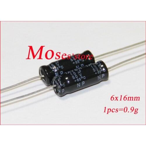 50v 10uf Original New Axial Audio NP Bipolar Electrolytic Capacitor Capacitance 6x16mm +/- 20