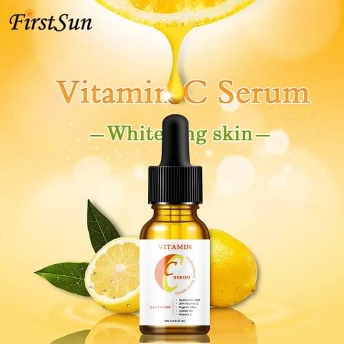 Vitamin C Hyaluronic Acid Whitening Serum Anti Aging Fade Dark Spot Anti Wrinkle Firming Facial Essence Serum Moisturizing Skin