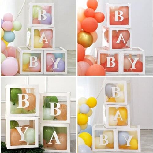 Baby Shower Transparent Balloon Box ONE LOVE Set Balloon Stand Wedding Birthday Party Decoration Adult Kids Ballon Holder Column