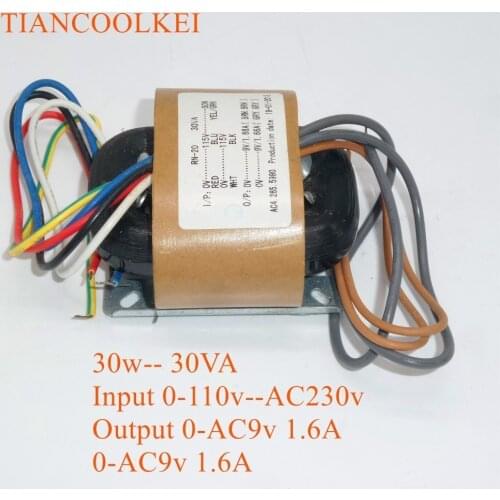 30W 0-115V-230V R Type Power Isolated Transformer Dual 9V 12V 15V 18V 24V HiFi Audio Transformer For Pre amplifier board
