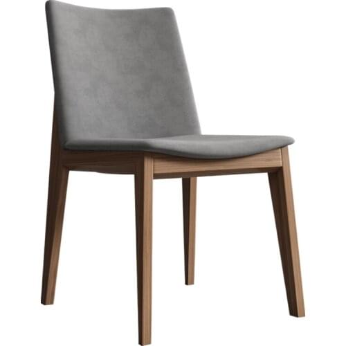 Nordic Solid Wood Dining Chair Home Modern Simple Leather Soft Bag Cosmetic Bench Manicure Shop Chair Back Cloth Restaurant