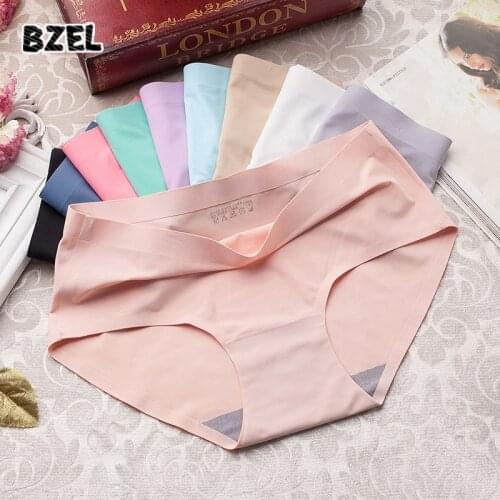 BZEL Sexy Womens Seamless Panties Underwear Comfort Sport Briefs Low Waist Woman Solid Panty Soft Lady Homewear Lingerie Tanga