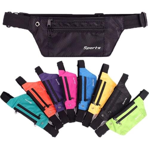 Colorful Waist Bag Waterproof Waist Bum Bag Running Jogging Belt Pouch Zip Fanny Pack Sport Runner Men And Women Crossbody Bags