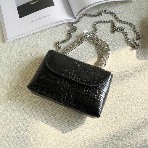 Flap Crocodile Pattern Female Small Crossbody Bag High Quality Women Mini Shoulder Bags PU Leather Ladies Chain Messenger Bag