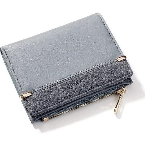 Women Wallets Leather Female Purse Mini Hasp Solid Multi-Cards Holder Fashion Coin Short Wallets Slim Small Wallet Zipper Hasp