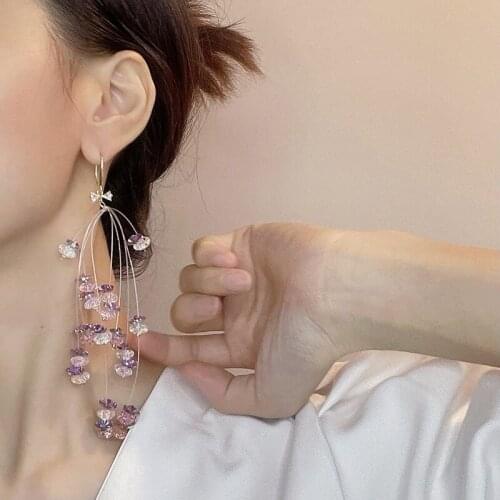 Chips Stone Water Drop Earrings Healing Crystal Dangle Earrings for Women Girls Charm Jewelry