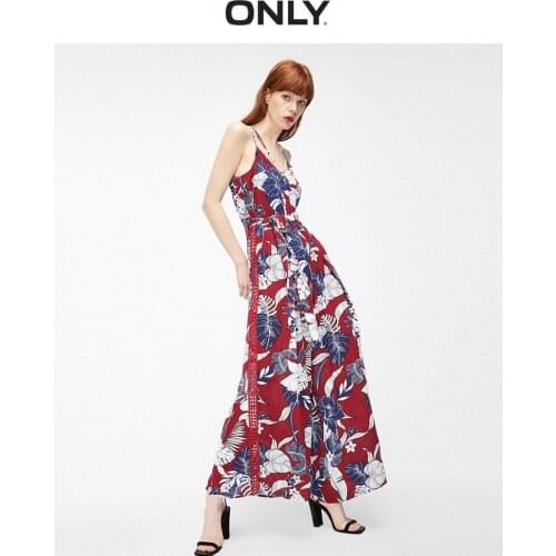 ONLY Womens Loose Fit High-rise Printed Chiffon Jumpsuit | 119344501