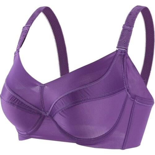 Womens Comfortable Smooth Seamless Bra Full Coverage Big Size Silky Underwired Ultra-thin Bra 34~44 B C D E
