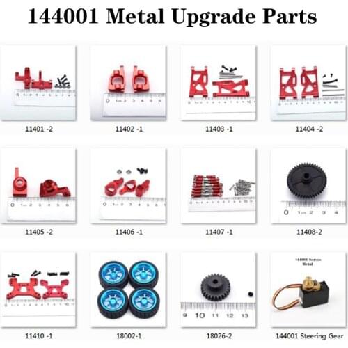 144001 WLtoys RC Car Upgrade Metal Spare Parts Tires Motor Gear Swing arm Type C Block Front And Rear Seat Assembly 1/14