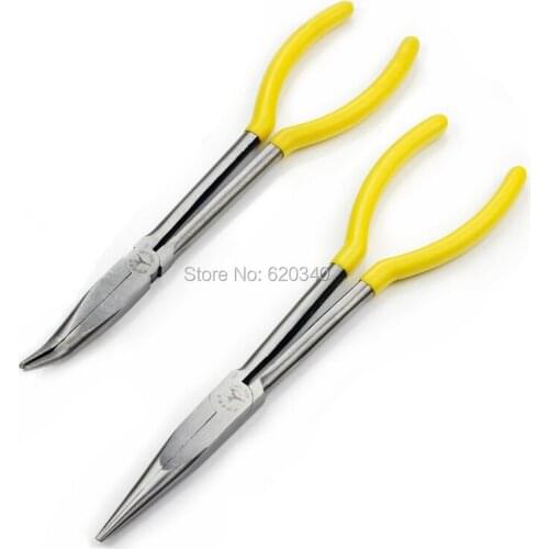 2Pcs/set Ultra Long Handle Long Bending Nose Pliers 11"/275mm Combination Set Electronic Hand Tools