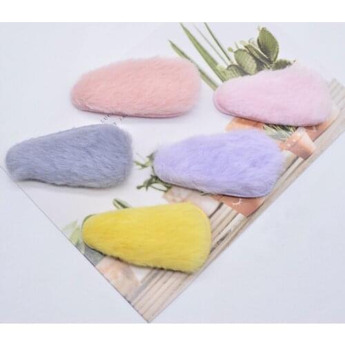 20Pcs/set Waterdrop BB Clips Cover Plush Applique for Fashin Hairpins DIY Headwear Hair Clips Decor Accessories Patches