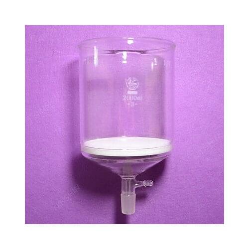 2000ML(2L),24/29 Ground Joint,Filter Funnel,10MM Hose Connection,Porosity 3