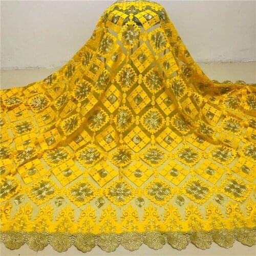 African Lace Fabric 2020 High Quality Nigerian Lace Fabric For 5 Yards Piece Guipure Embroidery French Tulle Lace Fabric! XMF761