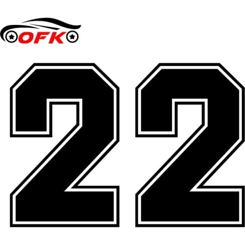 Car Stickers Decor Motorcycle Decals Numbers 22 Funny Decorative Accessories Creative Sunscreen Waterproof PVC