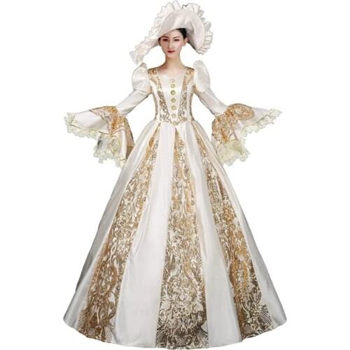 Victorian 18th Century Rococo Baroque Marie Antoinette Ball Dresses Renaissance Historical Period Victorian Dress Gown for Women