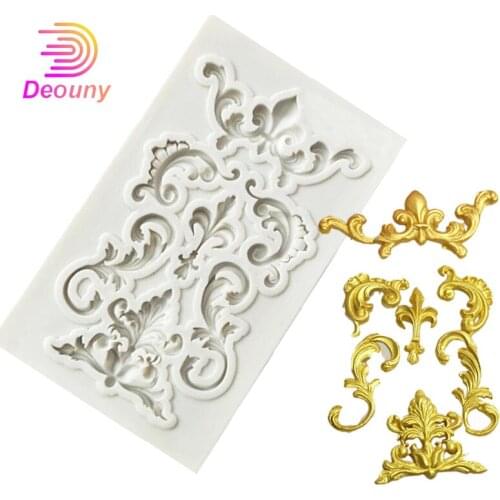 DEOUNY Vintage Relief 3D Silicone Mold Chocolate Fondant Baking Moulds Cake Lace Decorating Tools Kitchen Accessories Embossing